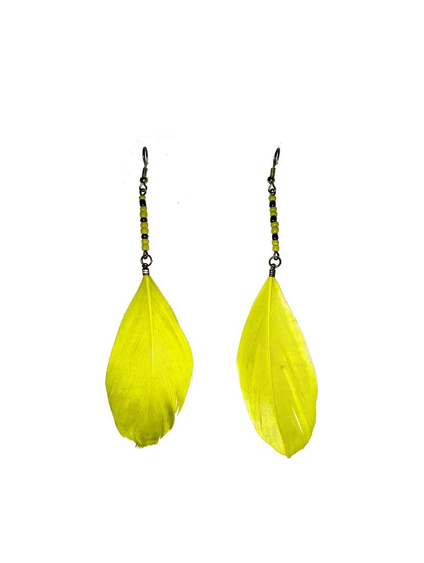 yellow metal drop earring - 17116736 -  Standard Image - 1