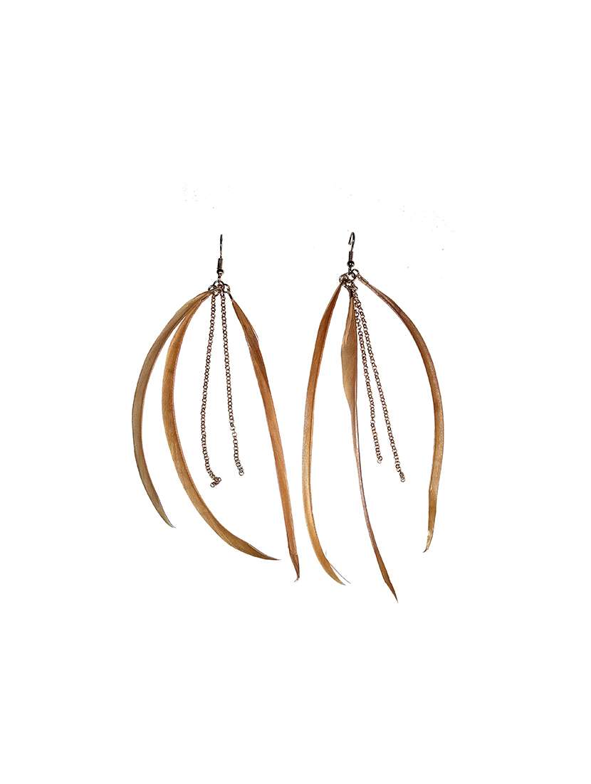 beige metal drop earring - 17116739 -  Standard Image - 1
