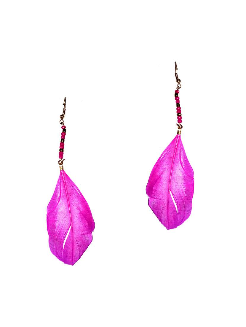 pink metal drop earring - 17116741 - Standard Image - 1