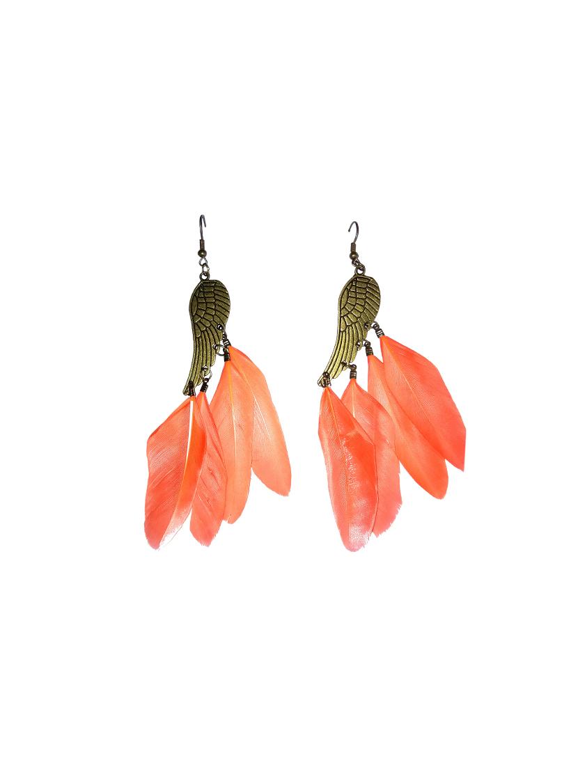 orange metal drop earring - 17116747 - Standard Image - 1