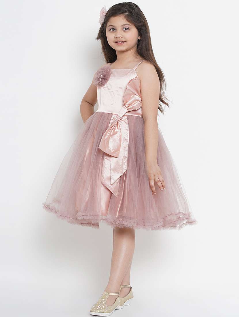 pink silk blend frock - 17120440 - Standard Image - 1