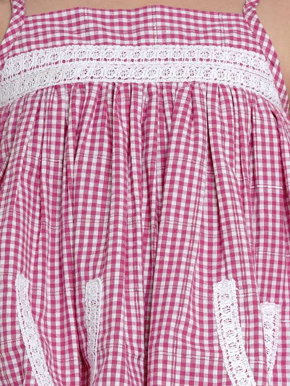 pink cotton blend crop tops & tee - 17120446 -  Standard Image - 4