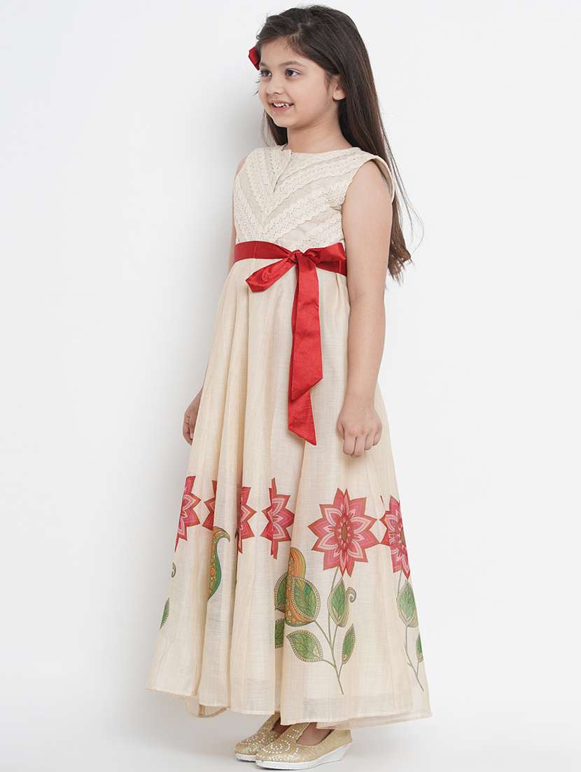 beige cotton blend frock - 17120449 -  Standard Image - 1