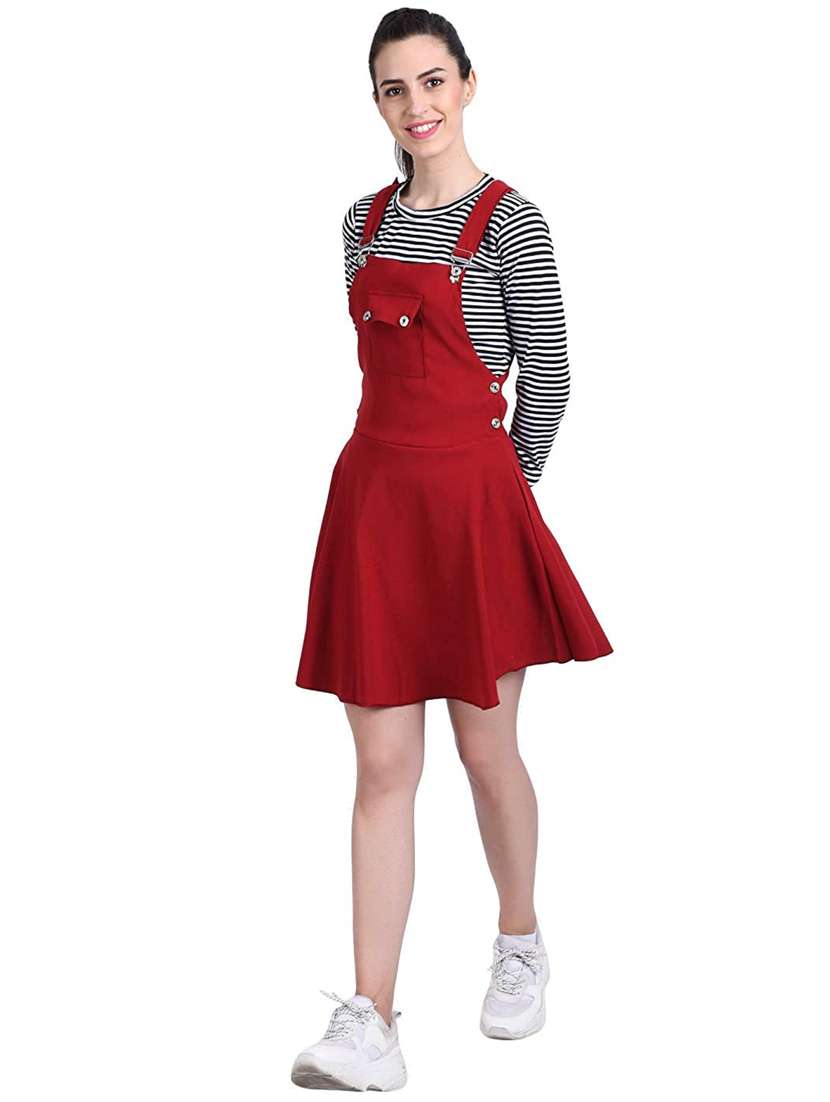 women's fit & flare solid dress - 17122347 -  Standard Image - 1