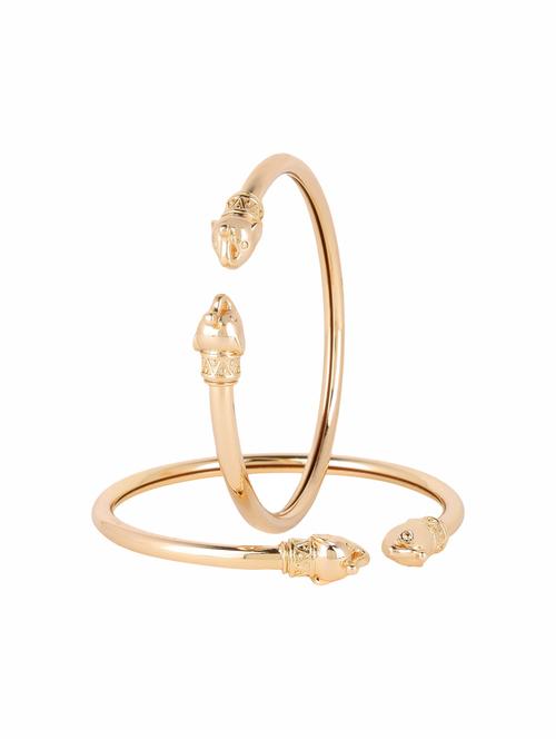 set of 2 gold plated metal bangles  - 17124784 -  Standard Image - 0