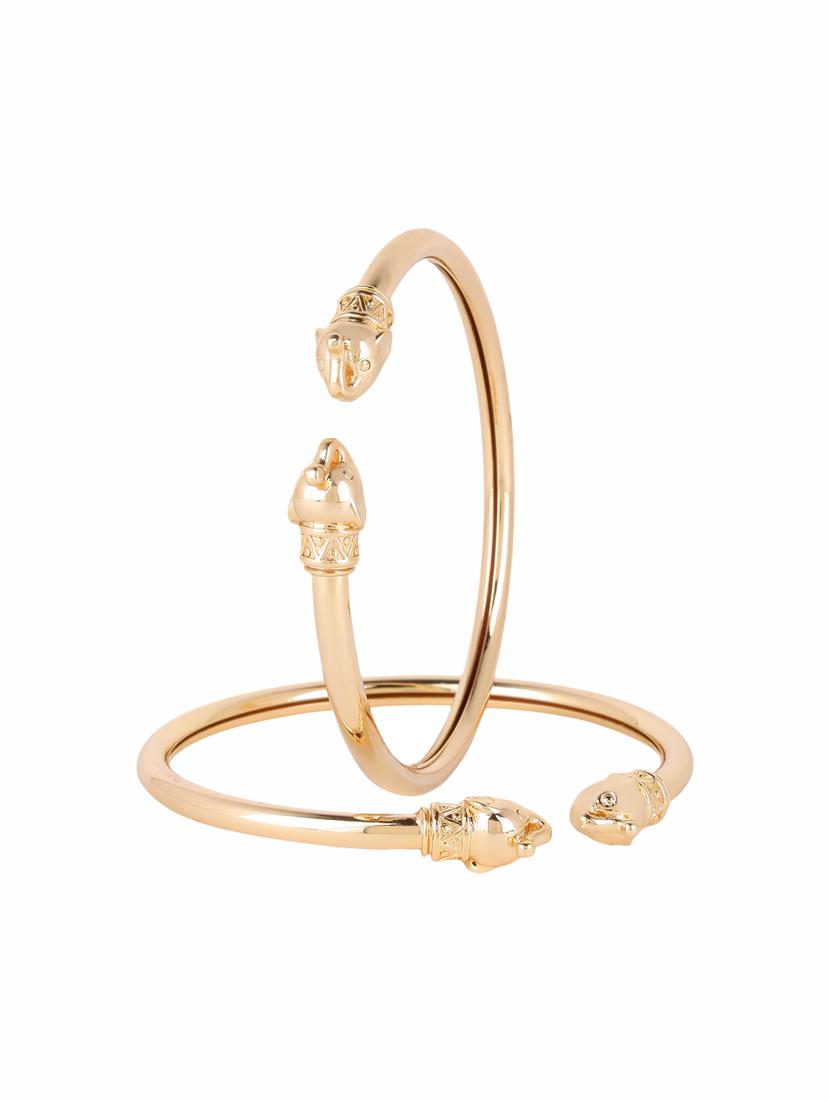 set of 2 gold plated metal bangles  - 17124784 -  Zoom Image - 0
