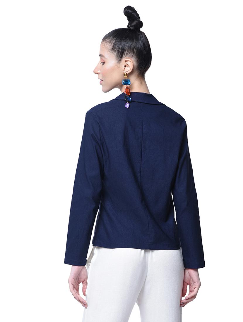 lapel neck single button blazer - 17125951 - Standard Image - 1