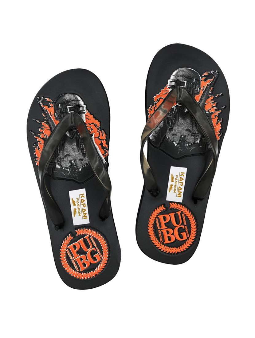 black rubber slip on flip flops