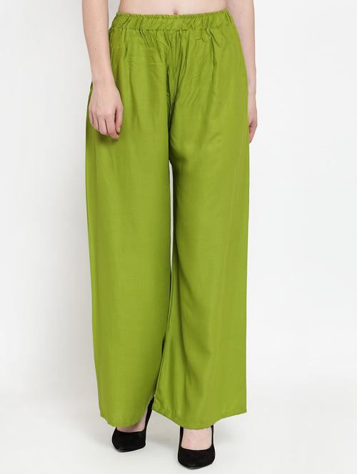 green high rise straight palazzo - 17129658 -  Standard Image - 0