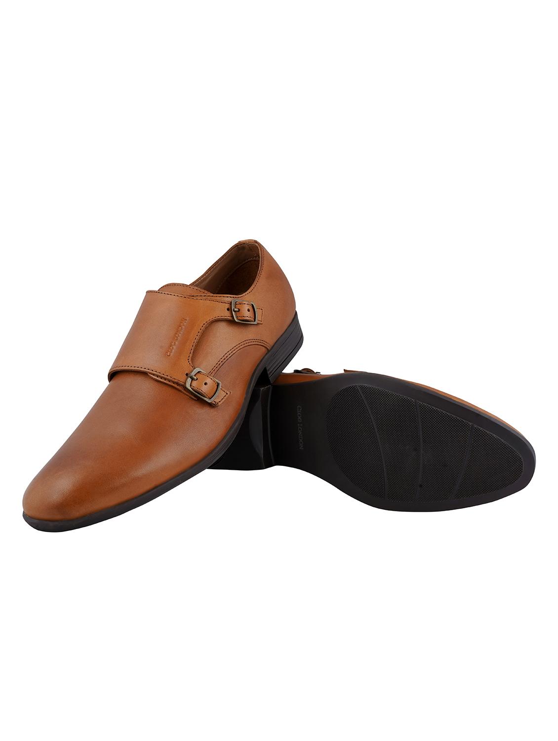 tan slip on monk straps - 17129939 - Standard Image - 1