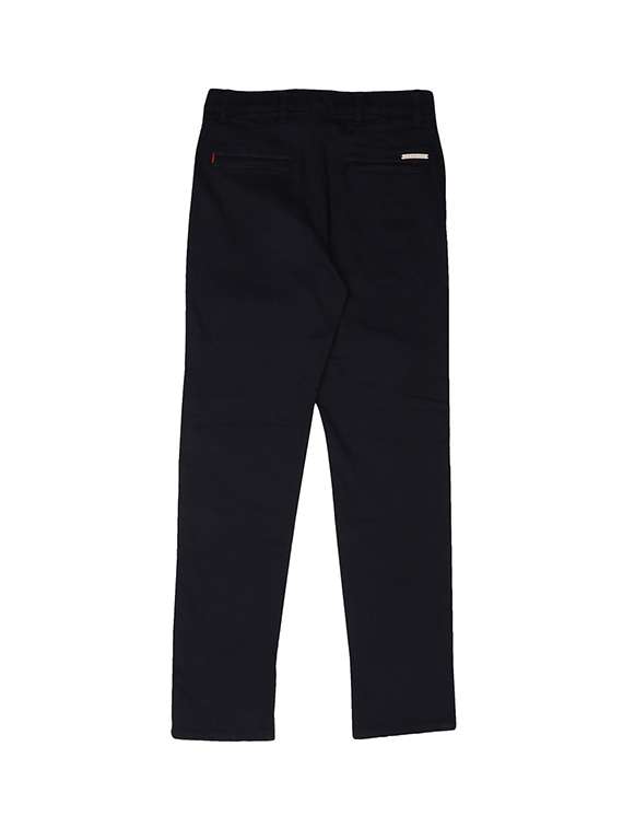 dark blue cotton blend casual trouser - 17130600 - Standard Image - 1