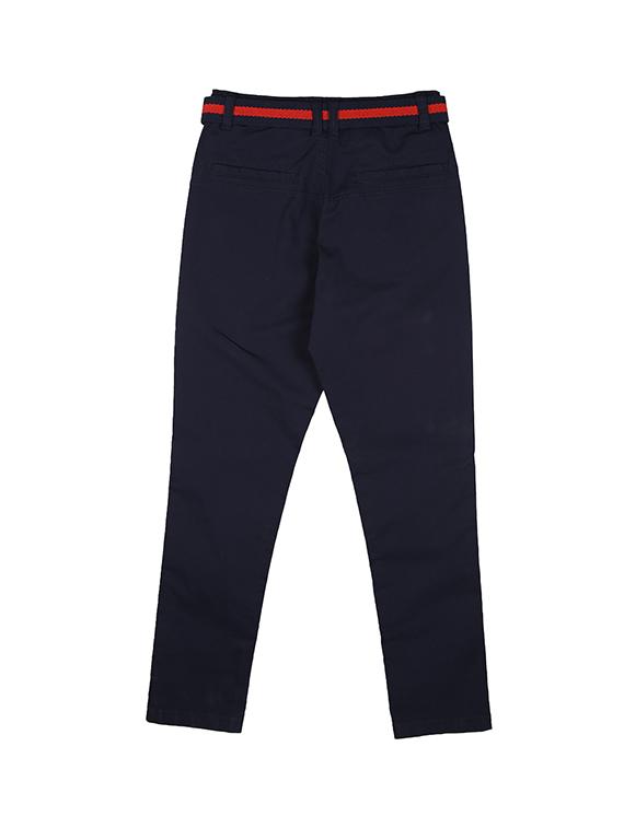 dark blue cotton blend casual trouser - 17130602 -  Standard Image - 1
