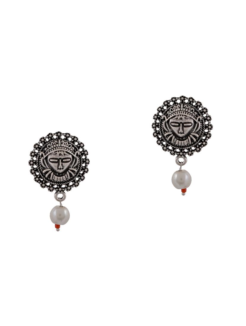 silver tone  silver plated drop earring - 17136098 -  Zoom Image - 0