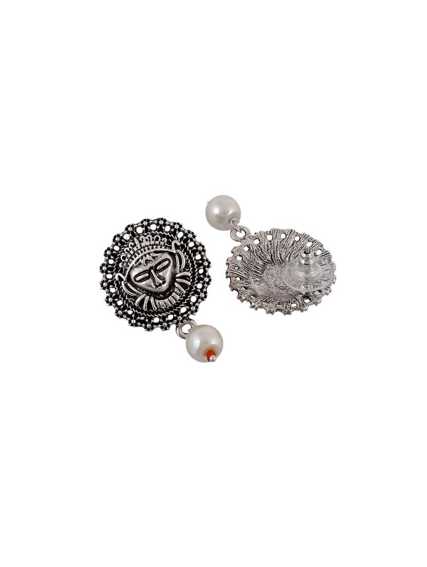 silver tone silver plated drop earring - 17136098 - Standard Image - 1