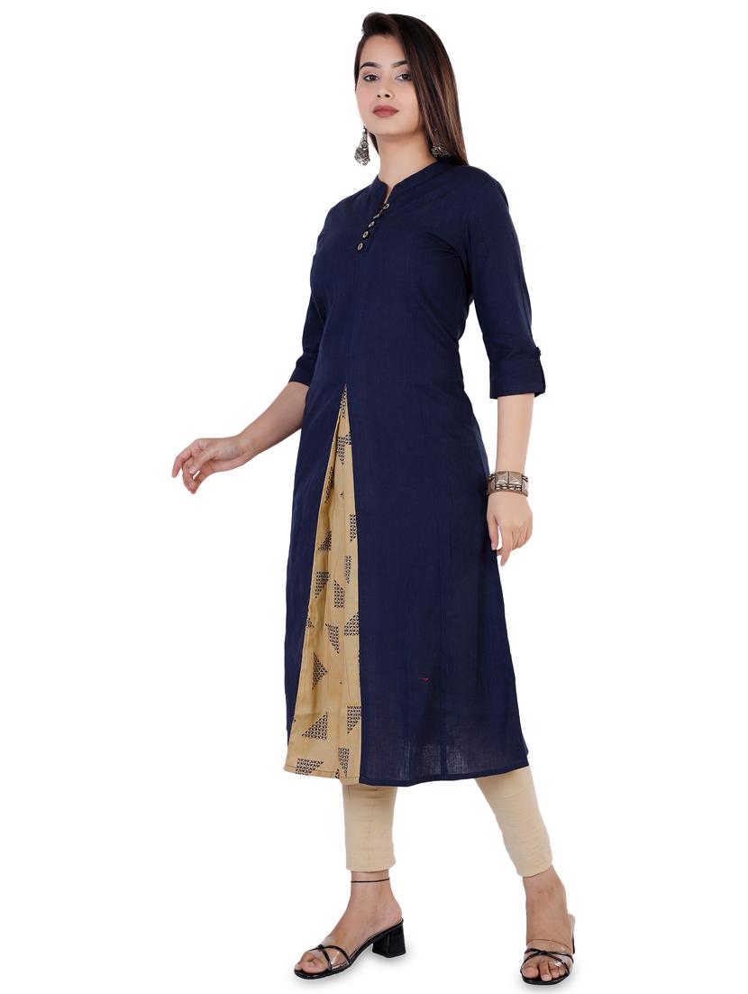 solid a-line kurta - 17136242 -  Standard Image - 1