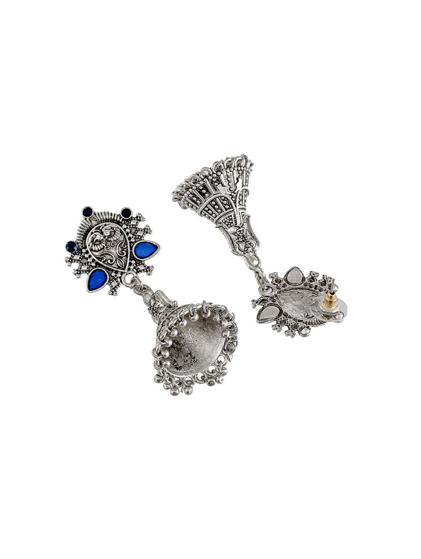 silver tone silver plated jhumka earring - 17136338 - Standard Image - 1