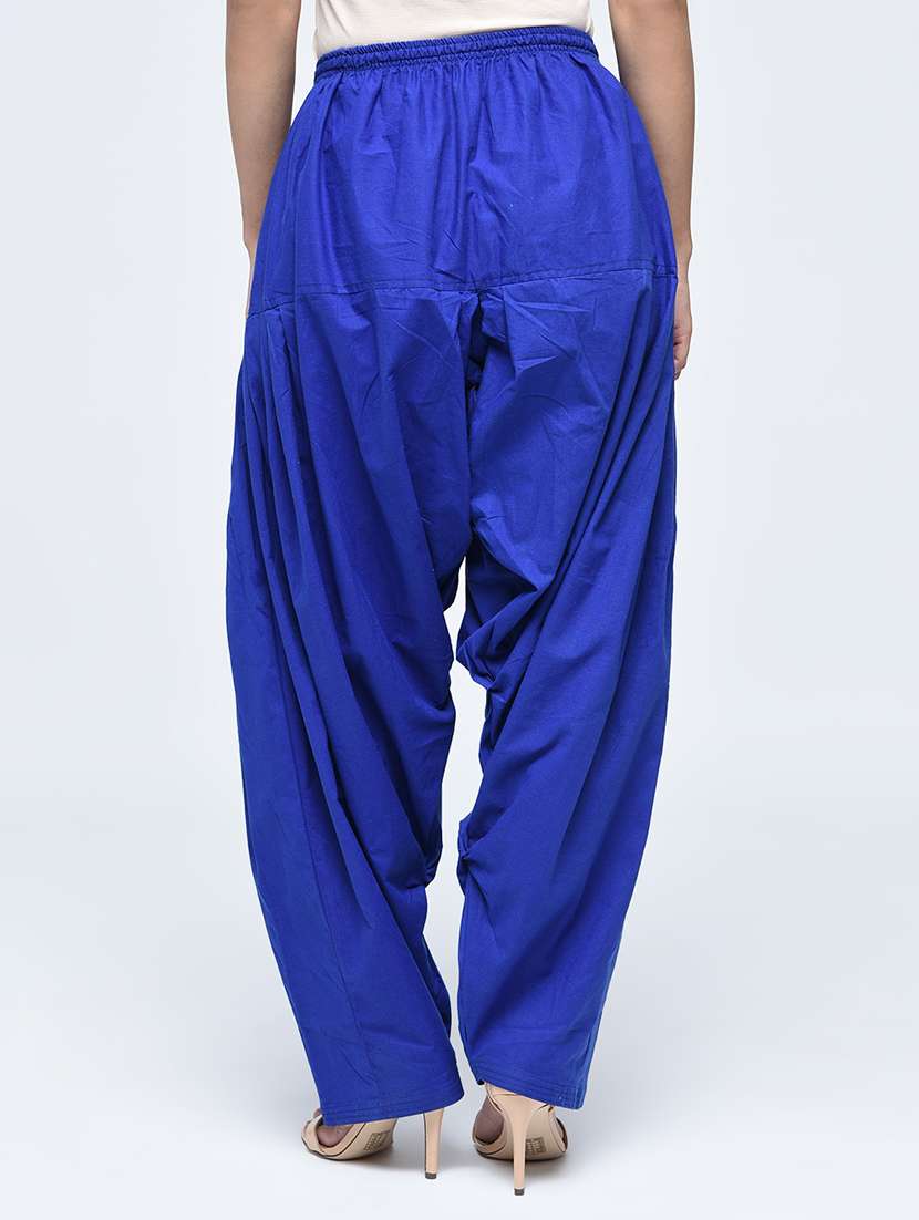 blue cotton solid salwar - 17138716 -  Standard Image - 1