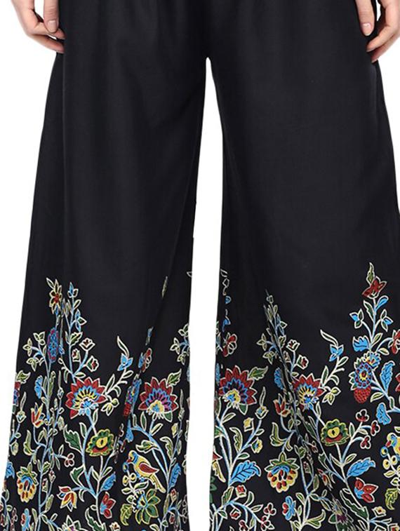 floral hem flared palazzo - 17138745 - Standard Image - 4