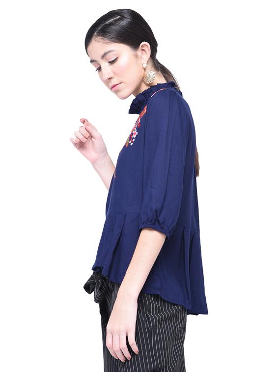 women's peplum mock neck top - 17138909 -  Standard Image - 1