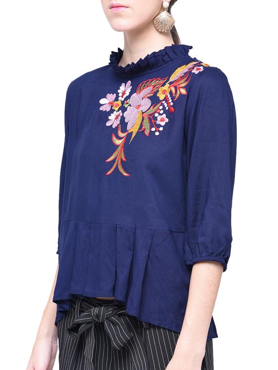 women's peplum mock neck top - 17138909 - Standard Image - 4