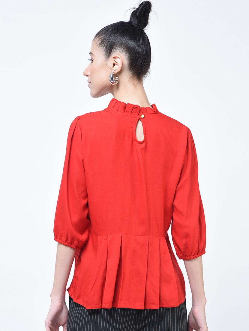 frilled neck high-low top  - 17138913 -  Standard Image - 1