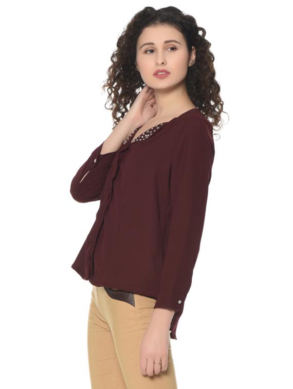 maroon  regular shirt - 17138952 -  Standard Image - 1