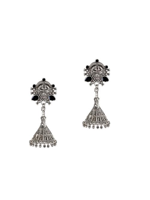 silver tone silver plated jhumka earring - 17139723 - Standard Image - 0