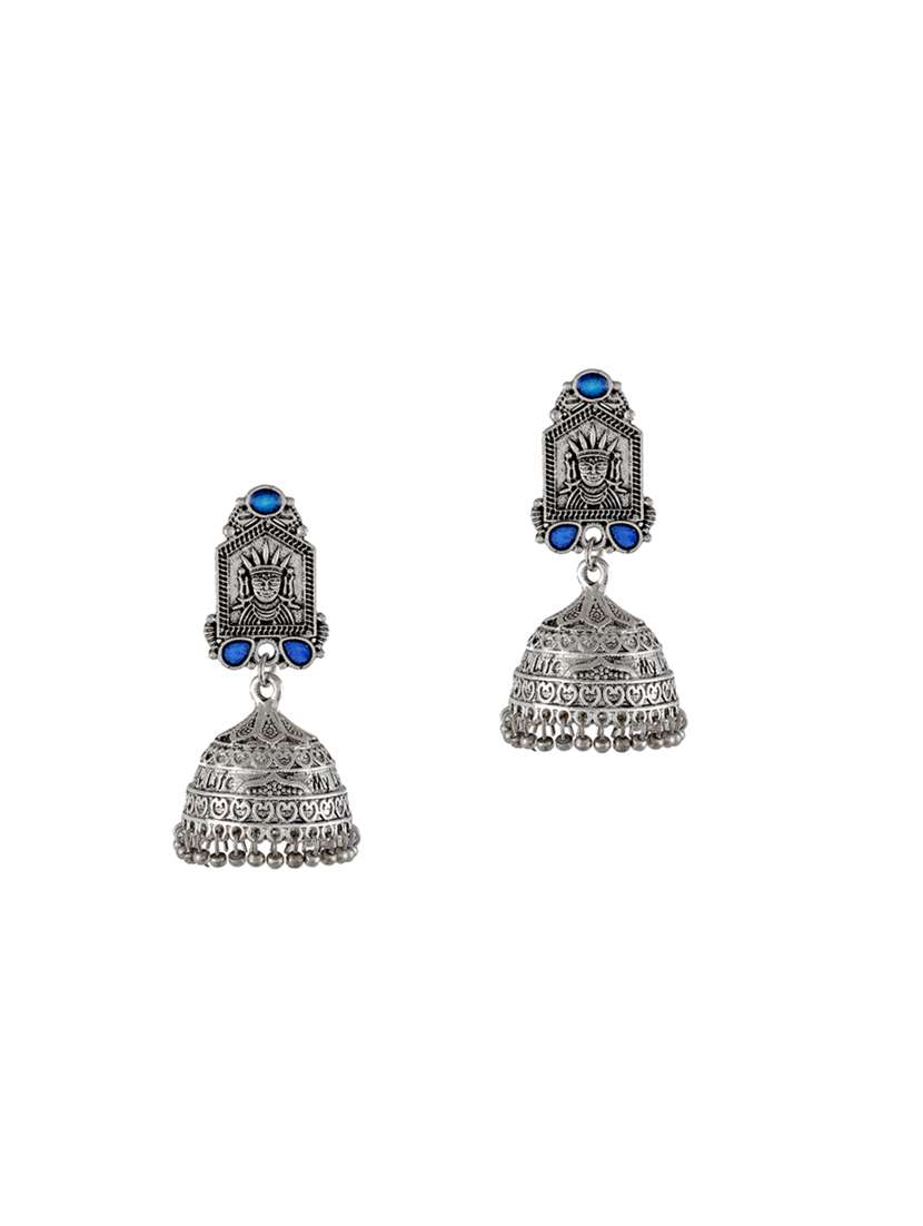 silver  tone silver plated jhumka earring