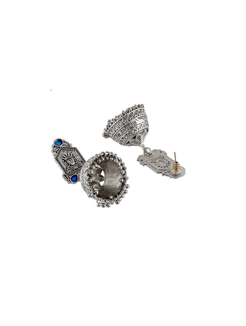 silver tone silver plated jhumka earring - 17139728 - Standard Image - 1