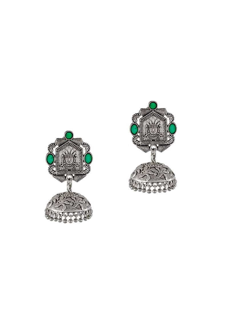 silver tone  silver plated jhumka earring