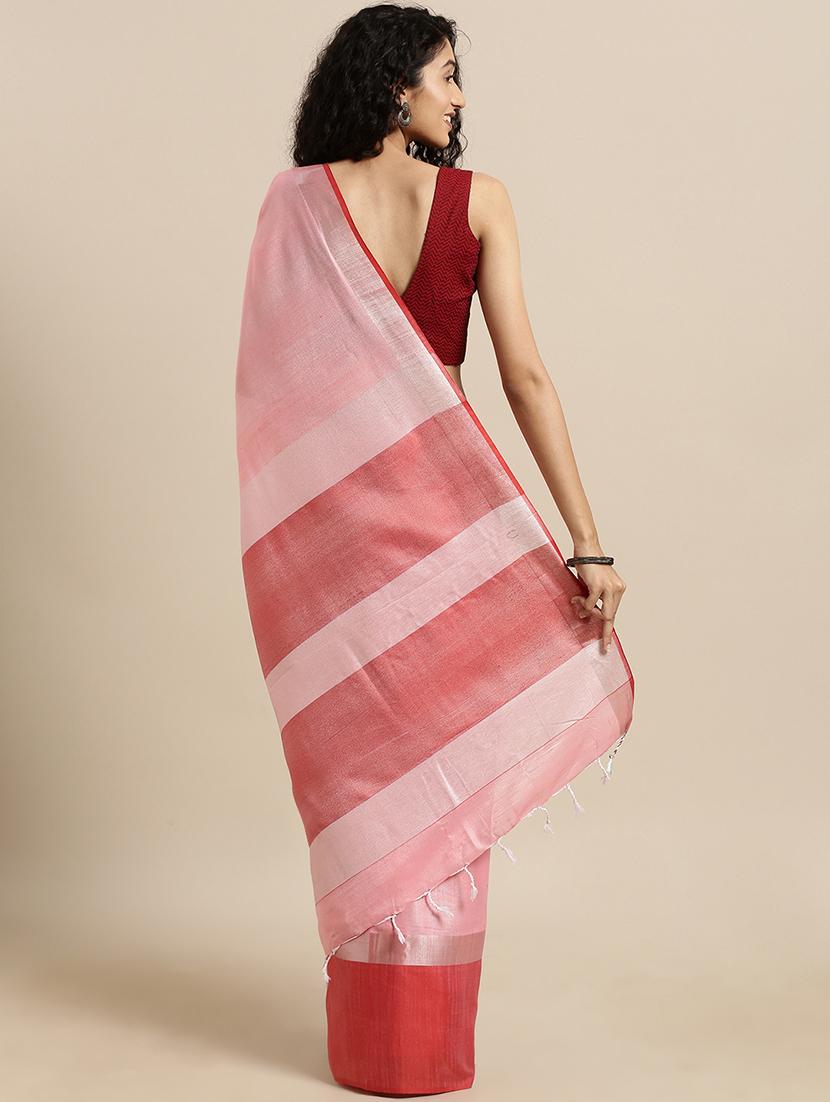 solid woven saree with blouse - 17140862 -  Standard Image - 1