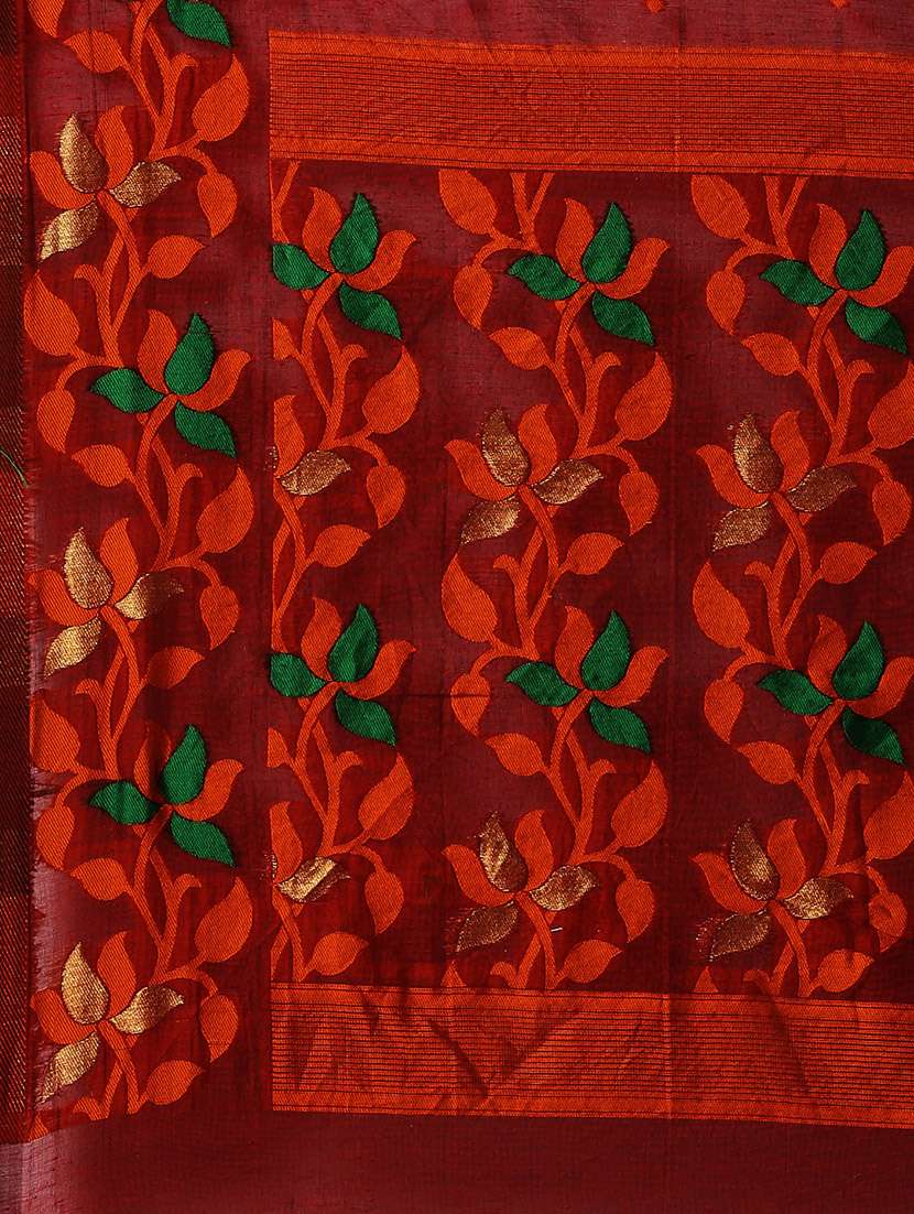 self design jamdani saree with blouse - 17140904 - Standard Image - 4