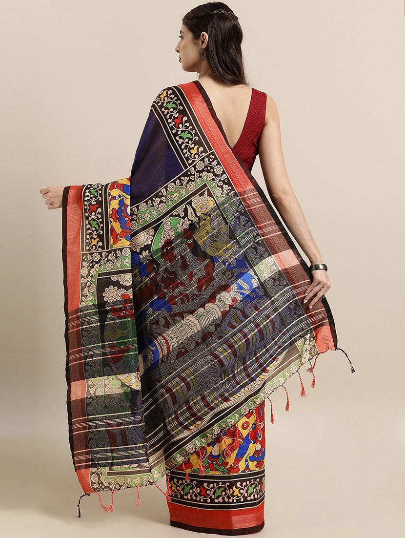 kalamkari woven saree with blouse - 17140958 -  Standard Image - 1