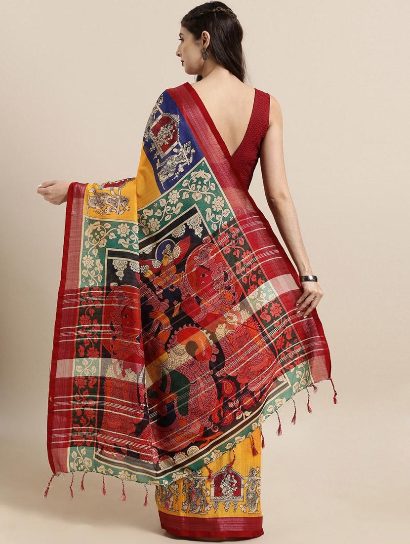 kalamkari woven saree with blouse - 17140959 -  Standard Image - 1