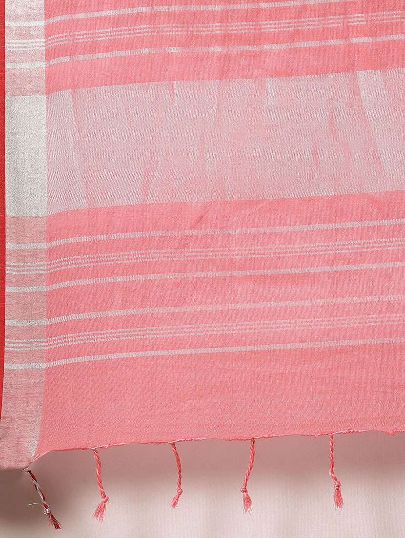 solid woven saree with blouse - 17140971 -  Standard Image - 4