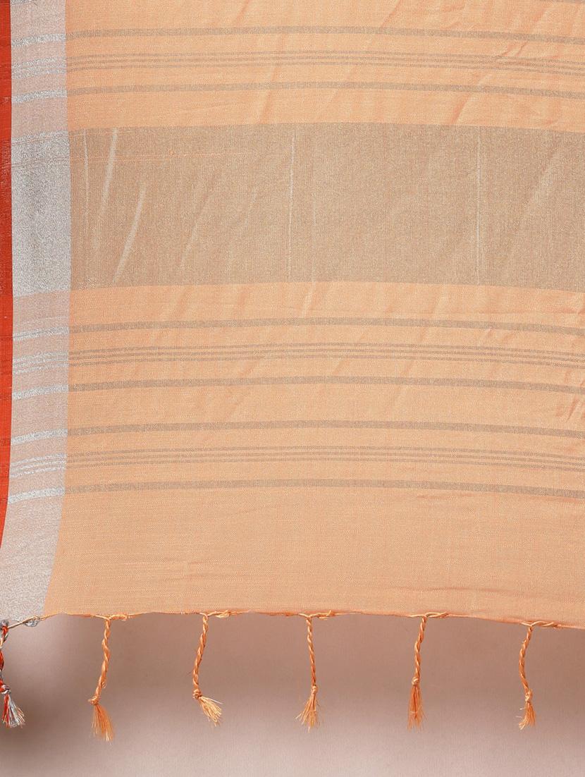 solid woven saree with blouse - 17140972 - Standard Image - 4