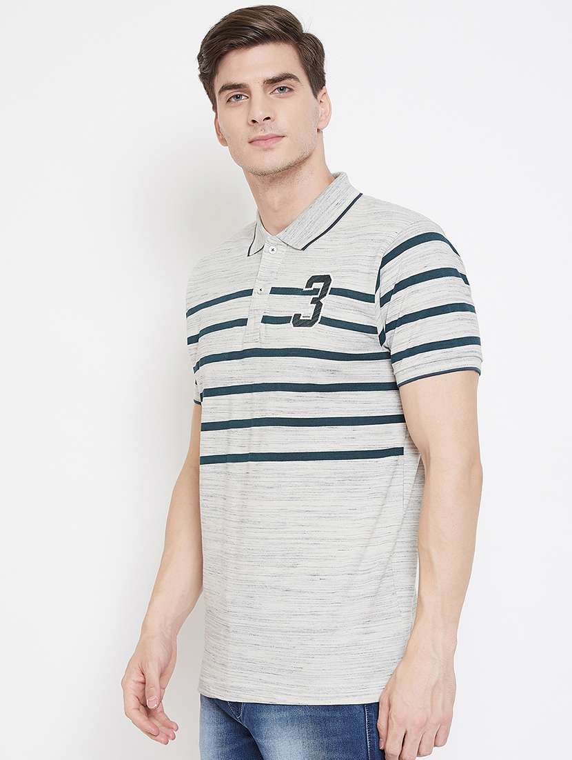 men striped polo neck t-shirt - 17142194 -  Standard Image - 1