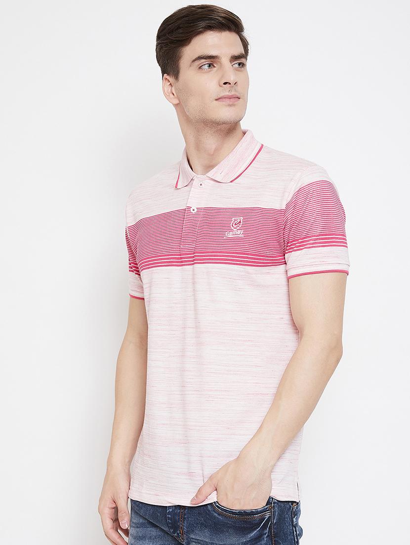 pink striped polo t-shirt - 17142197 -  Standard Image - 1