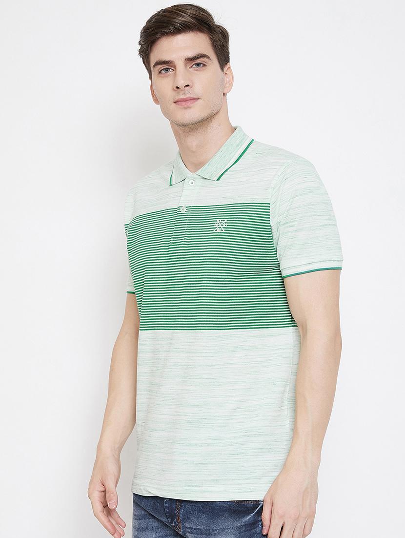 green striped polo t-shirt - 17142200 -  Standard Image - 1