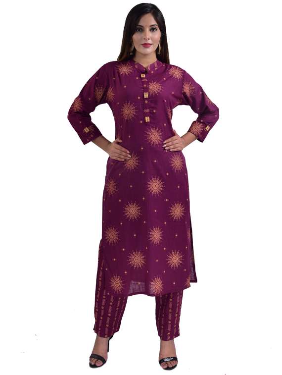 printed kurta pant set