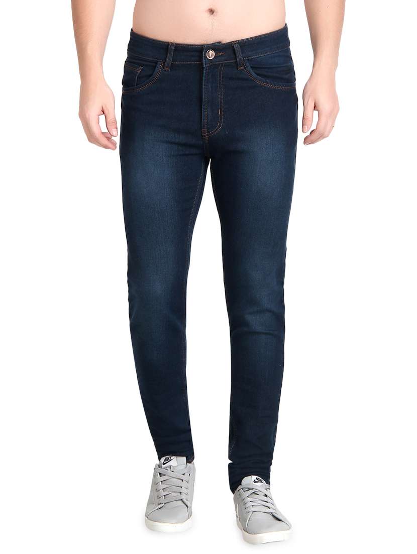 dark blue light washed denim jeans