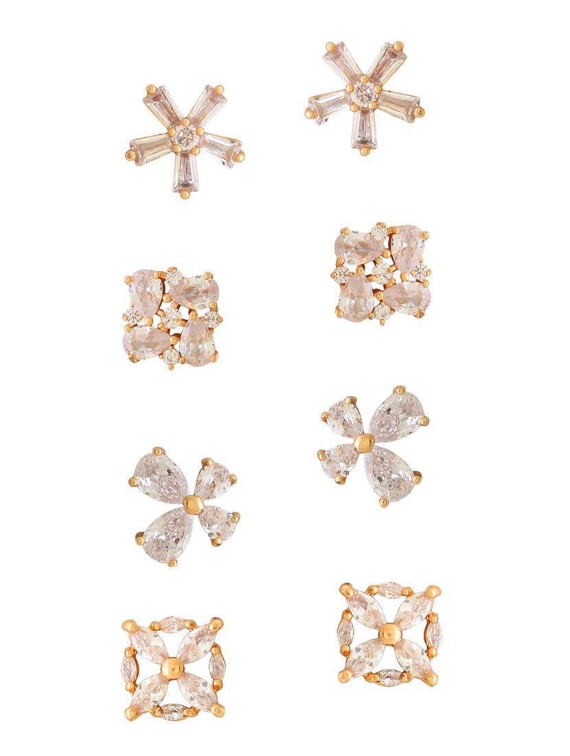 gold metal studs earring - 17142671 - Zoom Image - 0