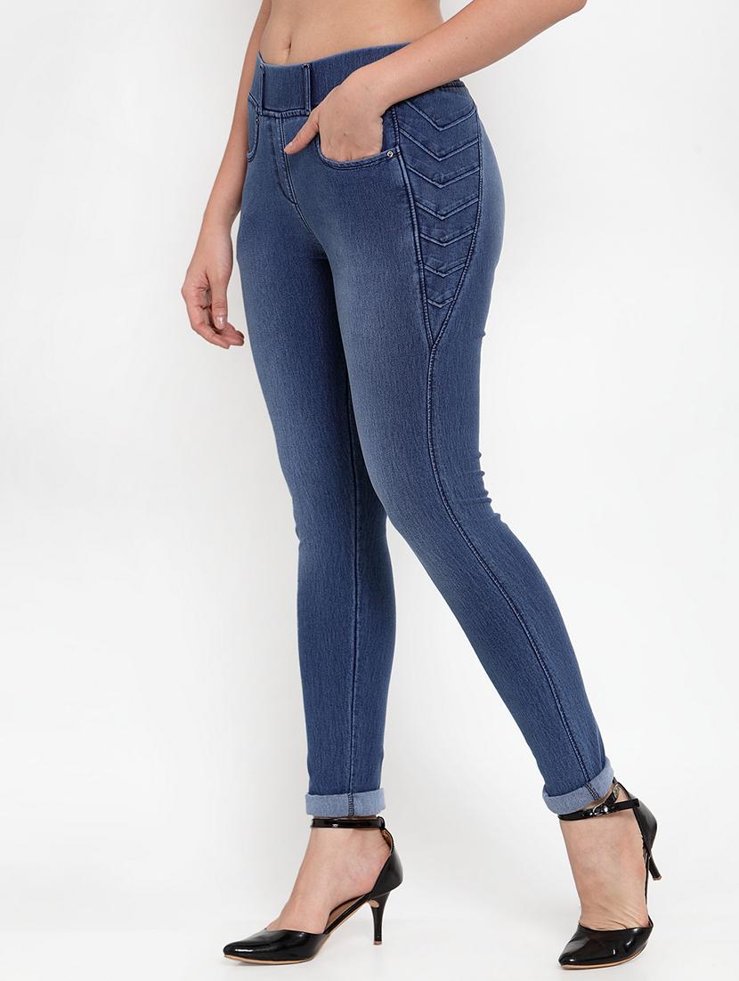 light blue denim jeggings - 17144199 - Standard Image - 1