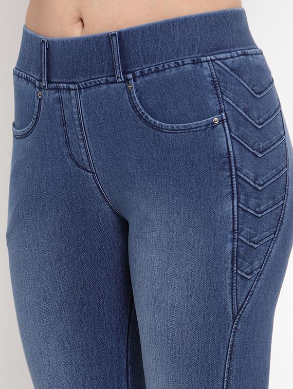 light blue denim jeggings - 17144199 - Standard Image - 4