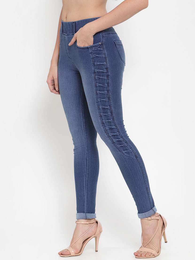 light blue denim jeggings - 17144201 - Standard Image - 1