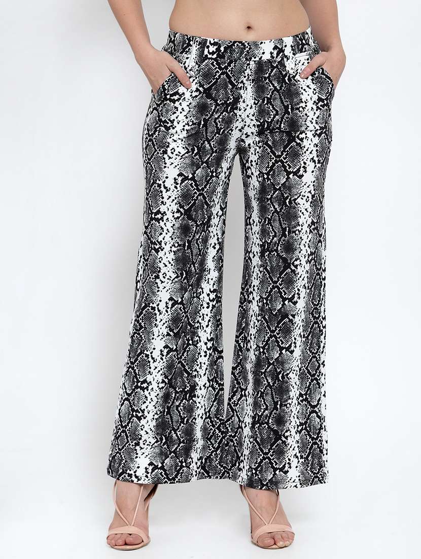 animal print wide leg trouser 