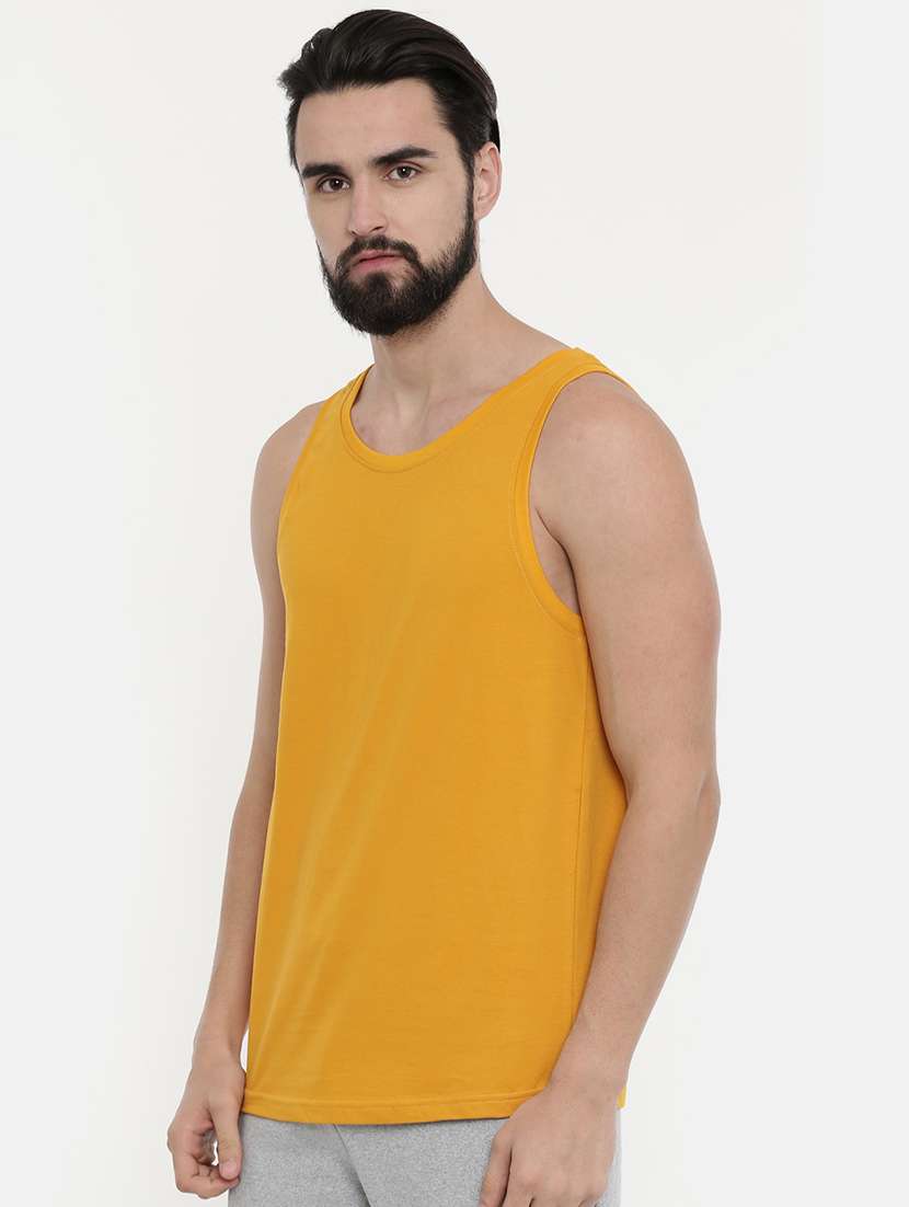 mustard solid vest - 17144901 -  Standard Image - 1