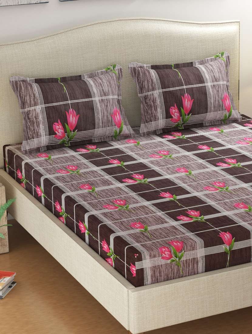  cotton double bedsheets with 2 pillow covers