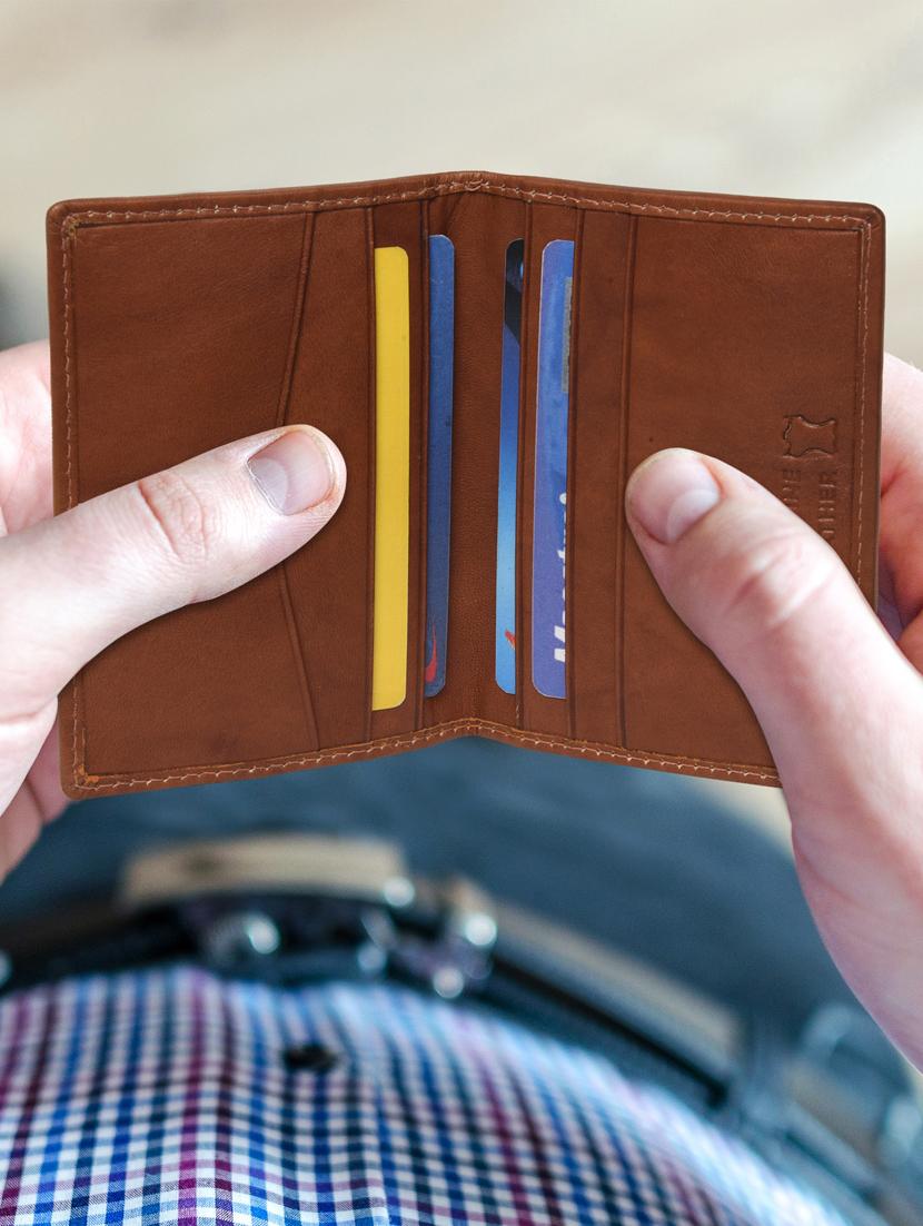cognac leather card holder - 17145079 - Standard Image - 1