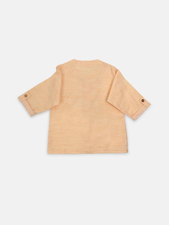 orange khadi kurta kurtas & set - 17145482 - Standard Image - 1